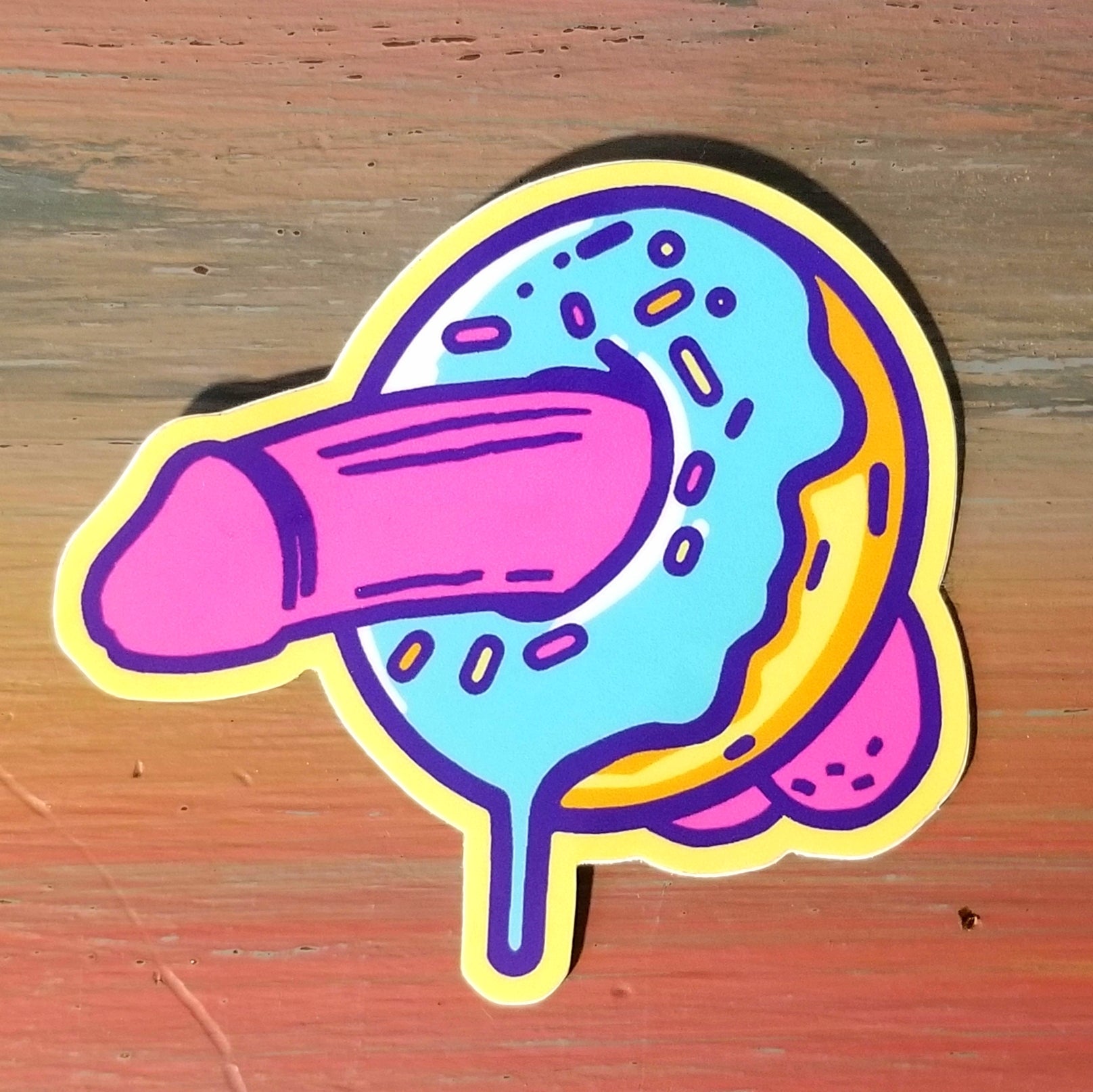 Dickin' Doughnuts (matte sticker) - SOCKtheWORLD