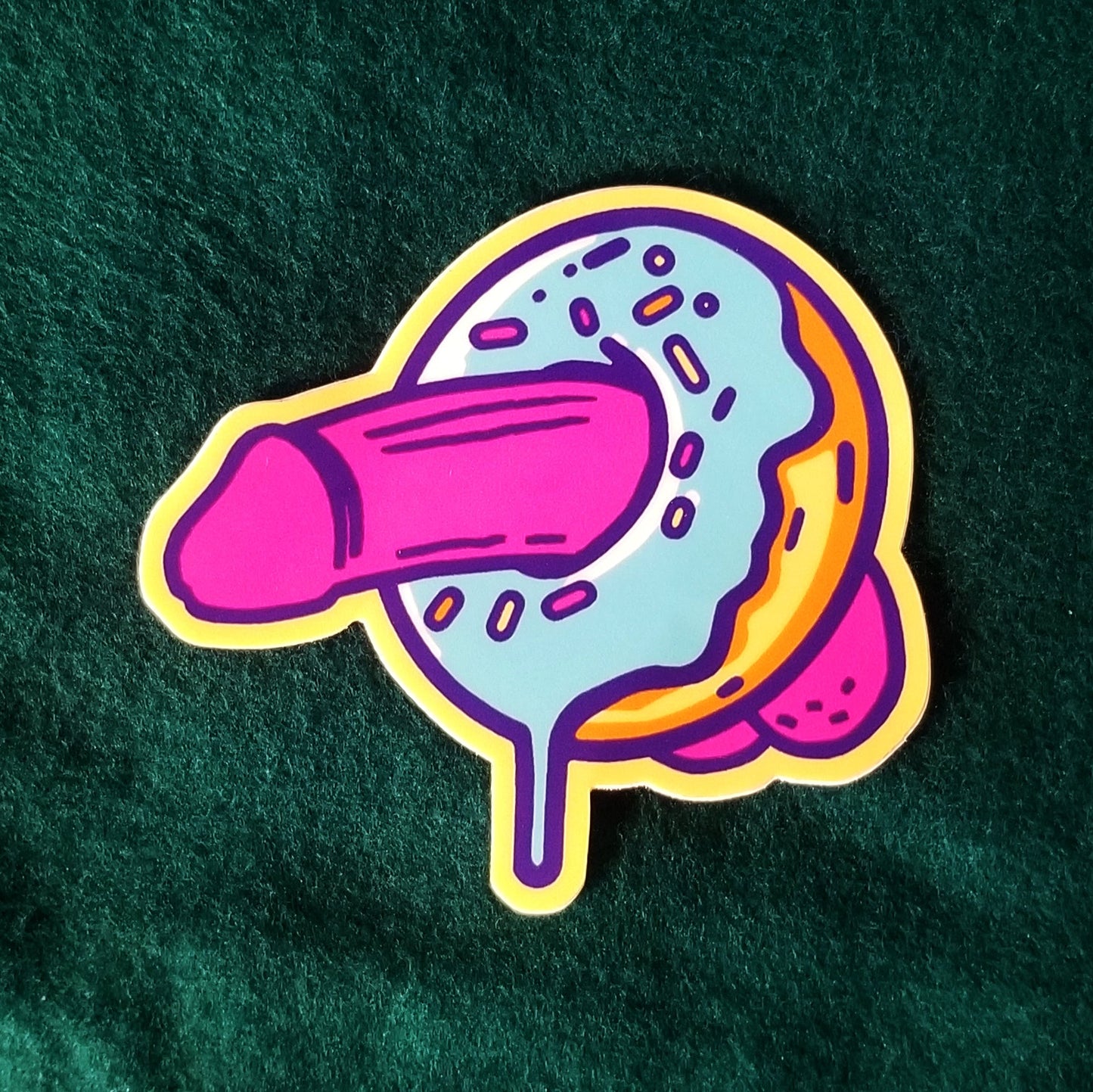 Dickin' Doughnuts (matte sticker) - SOCKtheWORLD