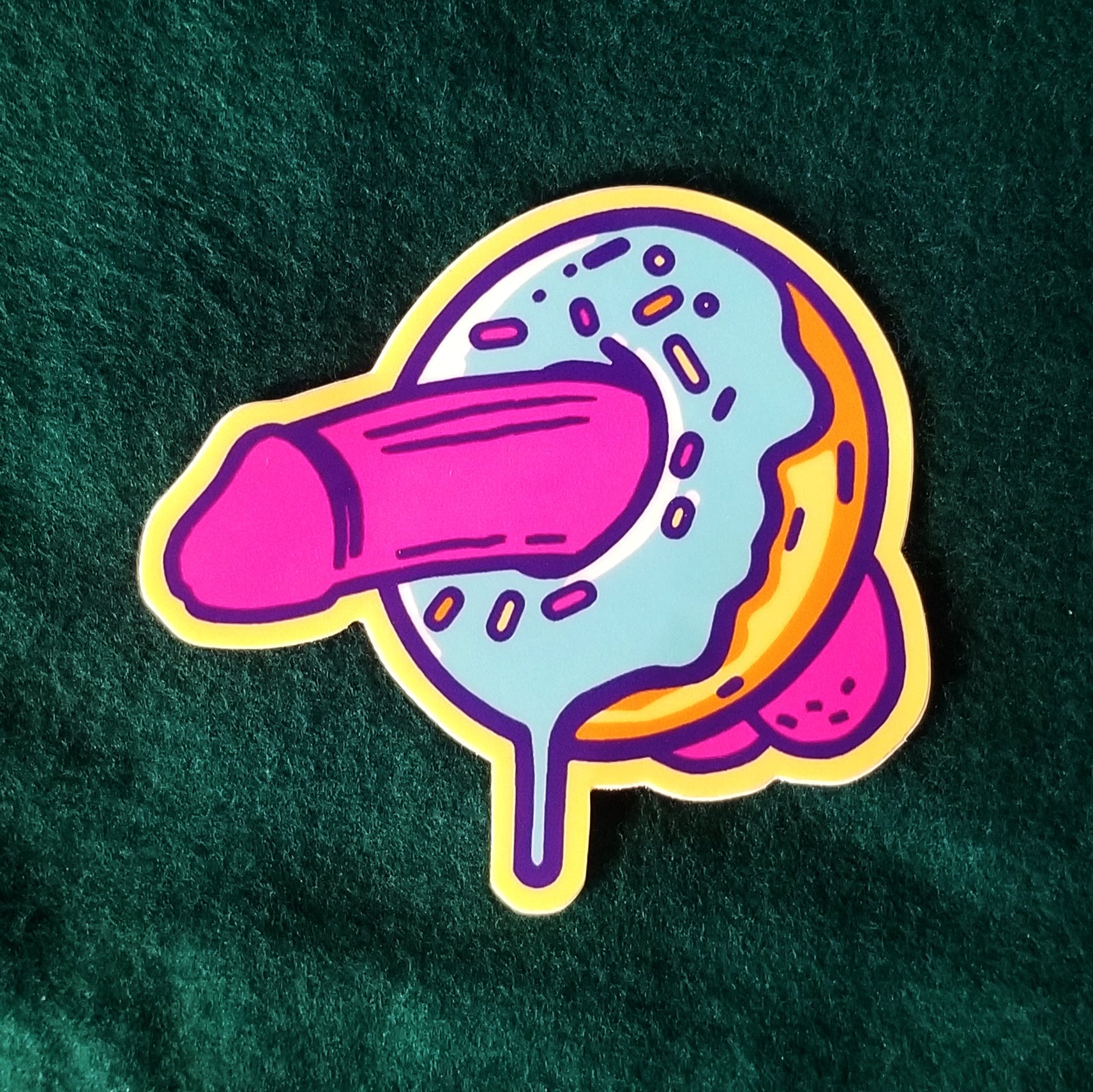 Dickin' Doughnuts (matte sticker) - SOCKtheWORLD