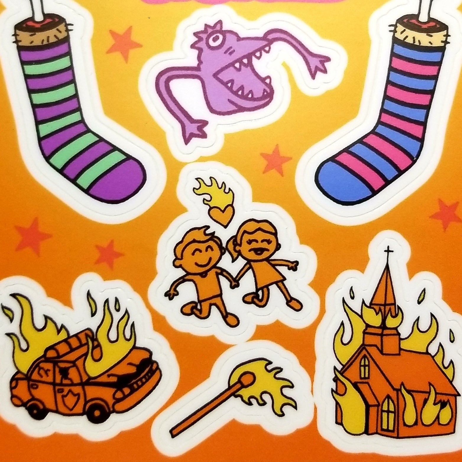 My First Arson (sticker sheet) - SOCKtheWORLD